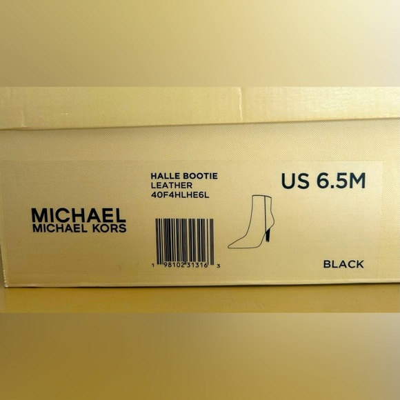 MICHAEL Michael Kors Black Leather Ankle Boots with Silver Heel Size 6.5M NWB - Picture 11 of 12